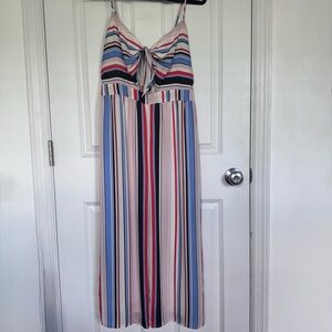 Express Striped Cut Out Culotte Jumpsuit